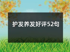 護(hù)發(fā)養(yǎng)發(fā)好評(píng)52句