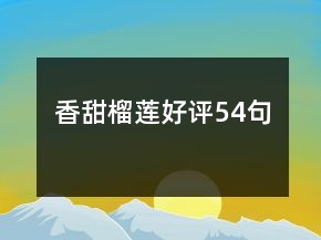 香甜榴蓮好評54句