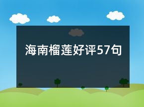 海南榴蓮好評(píng)57句