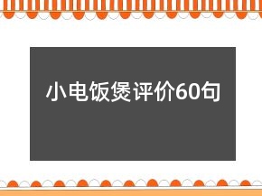 小電飯煲評價60句