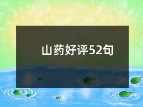 山藥好評(píng)52句