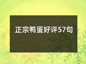 正宗鴨蛋好評57句