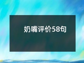 奶嘴評(píng)價(jià)58句