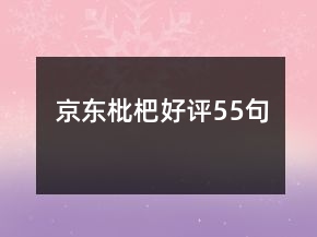 京東枇杷好評(píng)55句