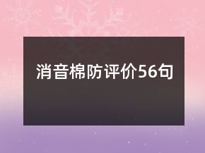消音棉防評價(jià)56句