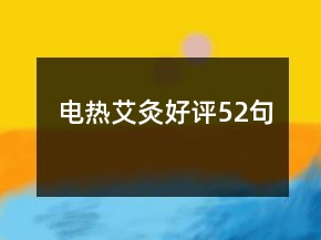 電熱艾灸好評52句