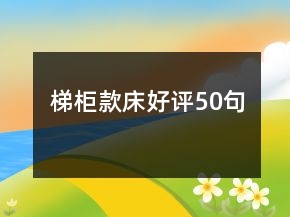 梯柜款床好評50句