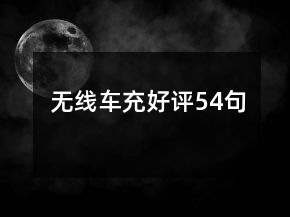無線車充好評54句