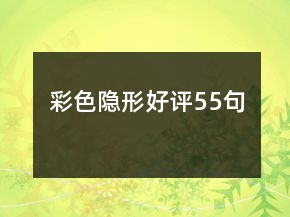 彩色隱形好評(píng)55句