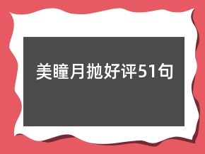 美瞳月拋好評51句
