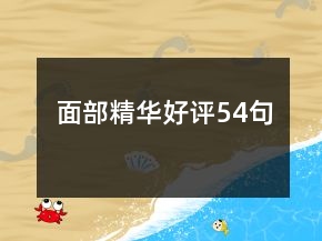 面部精華好評54句