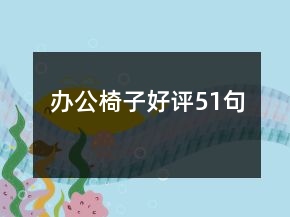 辦公椅子好評(píng)51句
