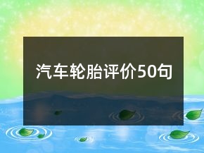 汽車輪胎評價50句