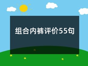 組合內(nèi)褲評價(jià)55句