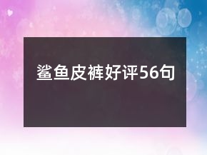 鯊魚皮褲好評(píng)56句