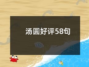湯圓好評(píng)58句