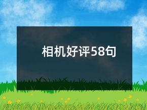 相機(jī)好評(píng)58句