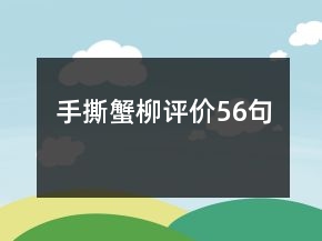 手撕蟹柳評(píng)價(jià)56句