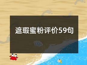 遮瑕蜜粉評(píng)價(jià)59句