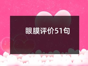 眼膜評(píng)價(jià)51句