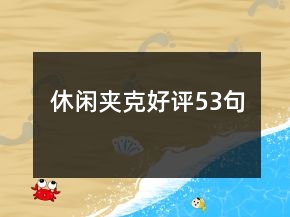 休閑夾克好評(píng)53句