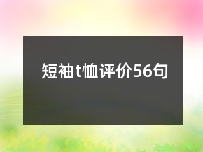 短袖t恤評價56句