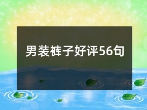 男裝褲子好評56句
