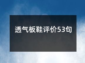 透氣板鞋評(píng)價(jià)53句