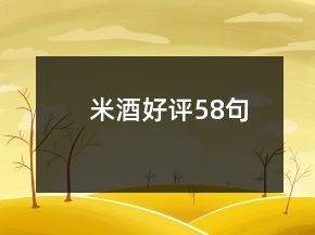 米酒好評58句