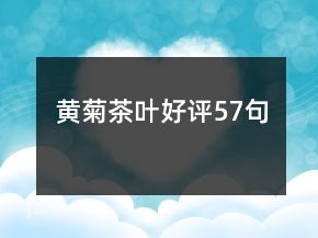 黃菊茶葉好評(píng)57句