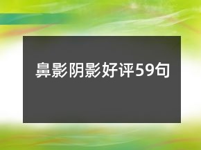 鼻影陰影好評(píng)59句