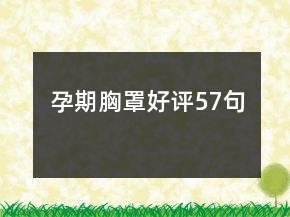 孕期胸罩好評57句