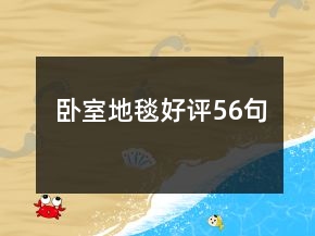 臥室地毯好評(píng)56句