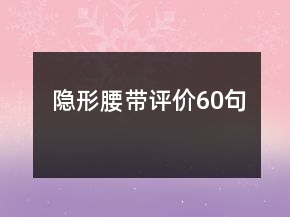 隱形腰帶評(píng)價(jià)60句