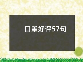 口罩好評57句