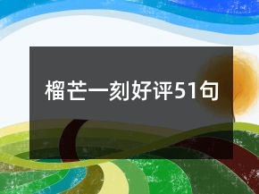 榴芒一刻好評51句