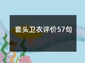 套頭衛(wèi)衣評價(jià)57句