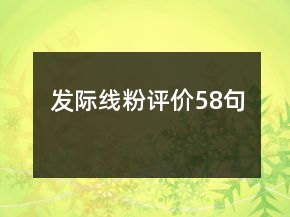 發(fā)際線粉評價(jià)58句