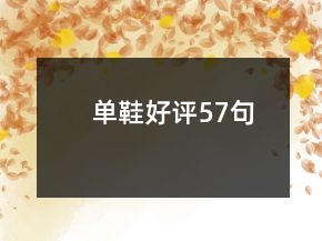 單鞋好評(píng)57句