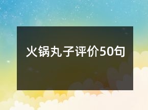 火鍋丸子評價50句