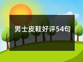 男士皮鞋好評54句