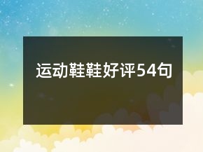 運動鞋鞋好評54句