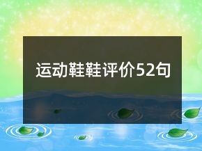 運(yùn)動鞋鞋評價(jià)52句