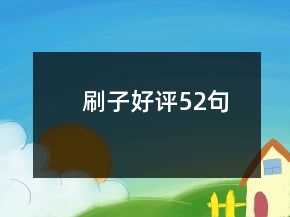 刷子好評(píng)52句