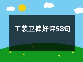 工裝衛(wèi)褲好評58句