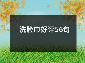 洗臉巾好評56句