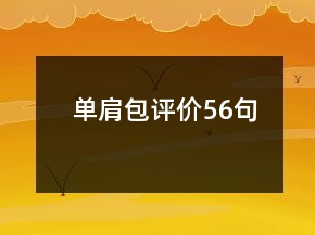 單肩包評(píng)價(jià)56句