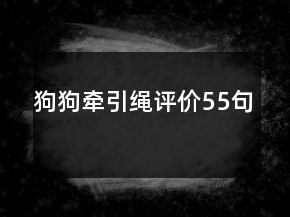 狗狗牽引繩評(píng)價(jià)55句