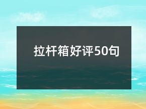 拉桿箱好評50句