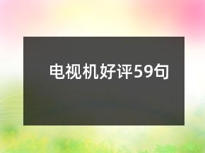 電視機(jī)好評(píng)59句